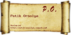 Petik Orsolya névjegykártya